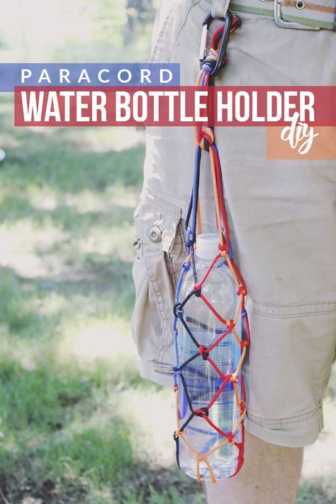 Make hiking even more enjoyable this Summer with this paracord water bottle holder DIY and these easy ways to stay hydrated! Bottle Holder Diy, Ways To Stay Hydrated, Paracord Ideas, Diy Water Bottle, Paracord Diy, Sac Diy, Modern Hippie, Water Bottle Carrier, Scouts Crafts