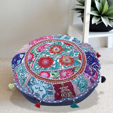 Round Floor Cushion, Garden Pillows, Vintage Floor, Vintage Patchwork, Floor Cushion, Floor Cushions, Floor Pillow, Pillow Cushion, Floor Pillows