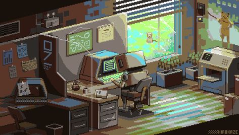 Office Day on Behance Desk Artwork, Google Backgrounds, Pixel City, Pixel Art Landscape, Pixel Art Background, Pixel Animation, Pixel Art Games, Pixel Art Design, City Art