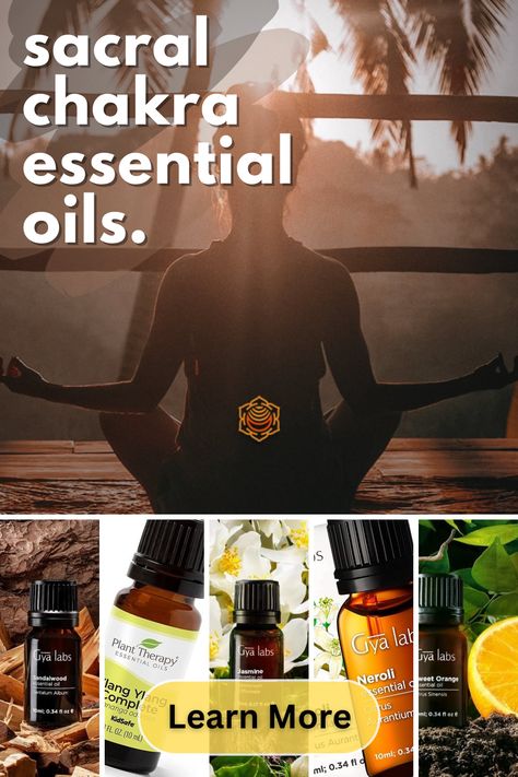 5 essential oils and woman (yoga) with sacral chakra symbol Chakra Essential Oils, Inner Energy, Plant Therapy Essential Oils, Plant Therapy, Inner Power, Best Essential Oils, Orange Essential Oil, Sacral Chakra, Get Ready