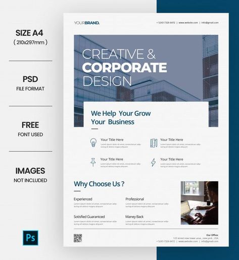 Corporate business flyer template Premiu... | Premium Psd #Freepik #psd #flyer Graphic Design Newsletter, Business Flyer Design Creative, Company Newsletter Design, Comparison Chart Design, App Brochure, Design Services Flyer, Services Flyer Design, One Pager Design, Flyer Graphic Design