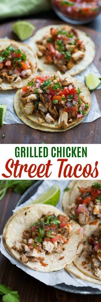 Grilled Chicken Street Tacos, Chicken Street Tacos, Street Taco Recipe, Marinated Chicken Thighs, Authentic Mexican Recipes, Diner Recept, Street Tacos, God Mat, Taco Recipes