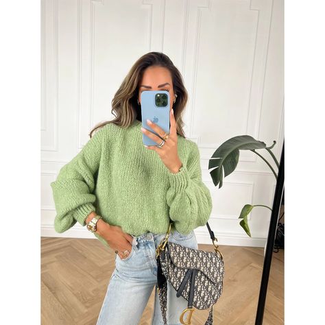 Green Sweater Outfit, Pistachio Green, Green Outfit, Green Wool, Closet Ideas, Green Sweater, Pistachio, Sweater Outfits, Knitted Sweaters