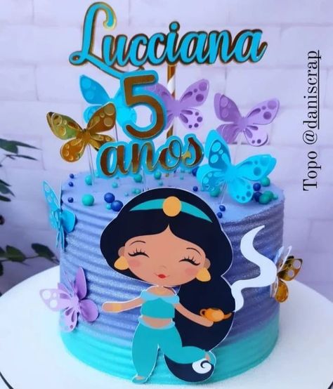 Topper de bolo Jasmine Bolo @daju.confeitariaartesanal Jasmine Cake, Bolo Rapunzel, Princess Jasmine Birthday Party, Princess Jasmine Birthday, Jasmine Party, Jasmine Birthday, Twin Birthday, Princess Jasmine, Pink Cake