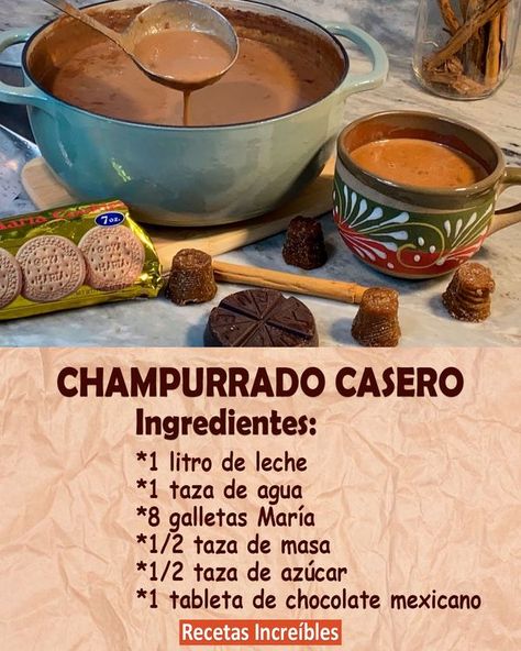 Sweet Empanadas Recipe, Champurrado Recipe, Atole Recipe, Mexican Drink Recipes, Arepas Recipe, Mexican Drinks, Mexican Dessert Recipes, Drink Recipes Nonalcoholic, Mexican Dessert