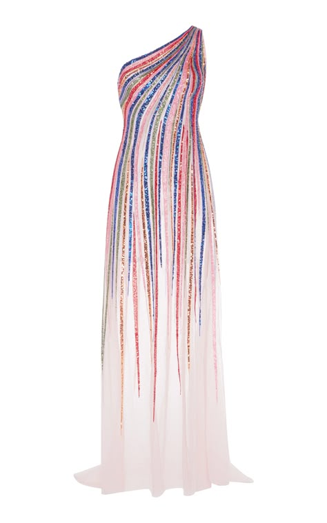 Multi Color Dress, Senior Prom Dresses, Georges Hobeika, One Shoulder Gown, Iconic Dresses, Evening Outfits, Gala Dresses, Stylish Clothes For Women, Color Dress