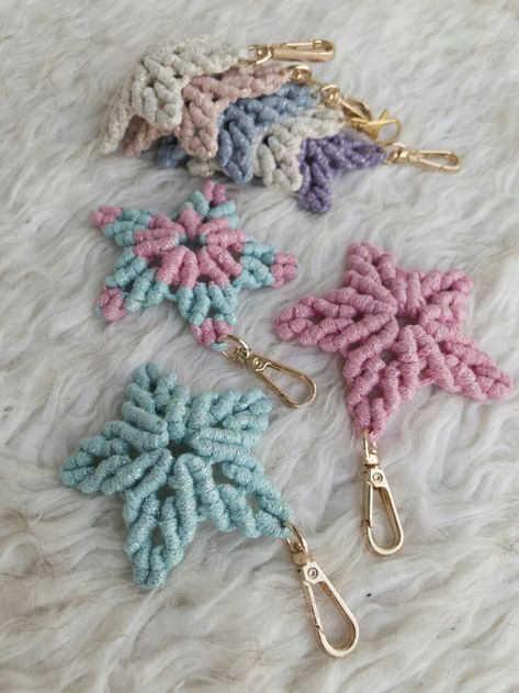 Top class collection of crochet Keychain Macrame Star Keychain, Macrame Star, Crochet Keychains, Star Keychain, Diy Leather Bracelet, Macrame Owl, Macrame Knots Pattern, Macrame Wall Hanging Patterns, Macrame Boho