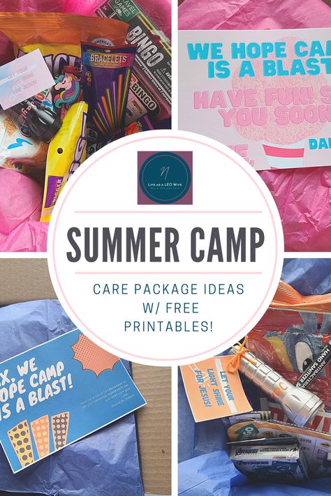 Summer Camp Gifts For Kids, Camp Gift Ideas, Overnight Camp Care Package Ideas, Summer Camp Goodie Bags, Camp Survival Kit Gift, Camp Letter Ideas, Summer Camp Care Package Ideas, Summer Camp Mail Ideas, Summer Care Package