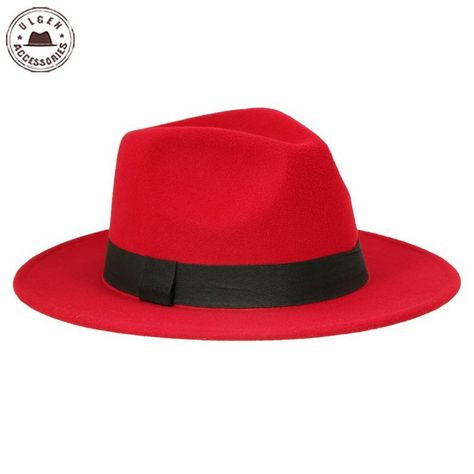 Red Hat, Red Fedora Hat, Red Fedora, Suit Hat, Fedora Hat Men, Wide Brim Fedora, Red Suit, Work Suits, Aesthetic Vintage