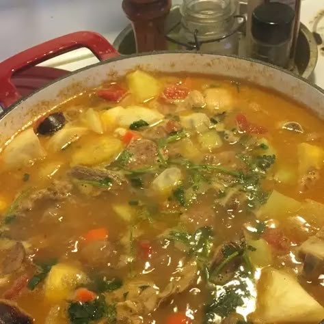 True Dominican Sancocho (Latin 7-Meat Stew) Recipe | Allrecipes Dominican Soup Recipes, Dominican Food Authentic, Sancocho Recipe Puerto Rican, Sancocho Dominicano Recipe, Dominica Recipes, Dominican Soup, Dominican Meals, Dominican Sancocho Recipe, Caribbean Soup