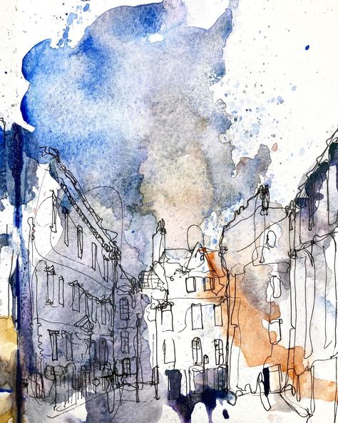 Neil Whitehead Art on Instagram: “A smaller version of a recent sketch. Loaded with pigment and water. . . #instaart##sketchoftheday#artistsharing#etchr#winsorandnewton…” Neil Whitehead Art, Architectural Sketchbook, Neil Whitehead, Sketchbook Diary, Taunton Somerset, Architecture Drawing Sketchbooks, Moleskine Art, A Level Art Sketchbook, Watercolor Architecture