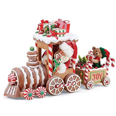 Department 56 Possible Dream Santas Christmas Traditions Gingerbread Train Figurine, 10.5″, Multicolor Gingerbread Train, Merry Christmas Banner, Christmas Gingerbread House, Santa Figurines, Christmas Train, Christmas Banners, Christmas Store, Santa Clause, Department 56