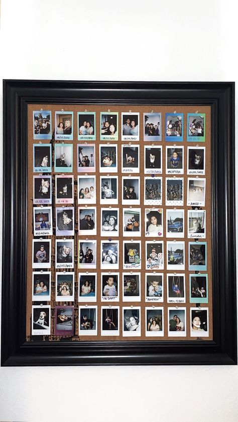 Picture Boards Ideas, Cork Board Photo Wall, Cork Board Polaroid Ideas, Polaroid Pin Board, Picture Pin Board, Polaroid Cork Board, Push Pin Board Ideas, Photo Pin Board, Bulletin Board Ideas For Home