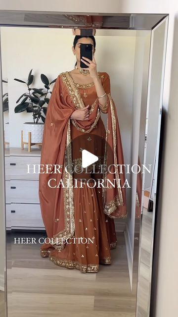 Heer Collection Inc. by Aman Gill on Instagram: "ISHA Gharara Set// You can never go wrong with a timeless and classy piece like our Isha Gharara set. Loving this color for the upcoming fall/winter season fully hand embroidered and paired with a pure chiffon dupatta in a warm chestnut brown hue.

Get In contact: 
- 💬for all orders and inquiries please DM, text or email us!
Customization Options:
- 🎨Color: This piece can be made in any color-the palette is yours to explore!
- 👗Style: Recreate this piece in any style! Chose the silhouette that perfectly embodies your style essence. 
- 🪡Size: Our garments are made to measure in with inclusivity at its heart. 

 #indianweddingoutfits #asianwedding #mehandioutfit #haldioutfit #bridallehenga #lehenga #shararasuit #multicolourlehenga #sikhwed Heer Collection, Mehandi Outfits, Style Essence, Haldi Outfit, Sharara Suit, Pure Chiffon, Sikh Wedding, Chiffon Dupatta, Indian Wedding Outfits