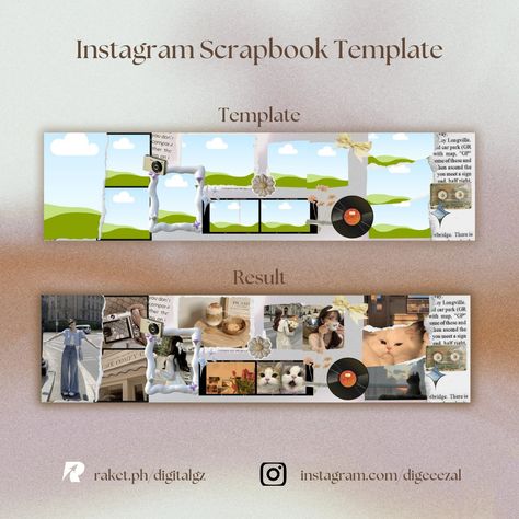 Instagram Scrapbook, Watercolor Negative Painting, Free Business Logo, Scrapbook Template, Instagram Collage, Scrapbook Printing, Canvas Learning, Collage Scrapbook, Instagram Feed Ideas Posts