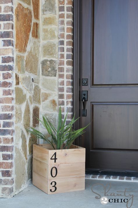 Creative House Numbers - Creative Ramblings Diy Cedar Planter Box, House Numbers Diy, Cedar Planter Box, Cedar Planters, House Number Sign, Diy Planters, Cool Ideas, House Number, Easy Home Decor