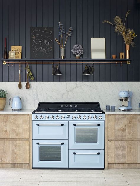 Smeg TR4110 Dual Fuel Range Cooker Smeg Kitchen Ideas, Square Aesthetic, Smeg Kitchen, Dual Fuel Range Cookers, Retro Fridge, Induction Hob, Kitchen Range, Range Cooker, Solid Doors