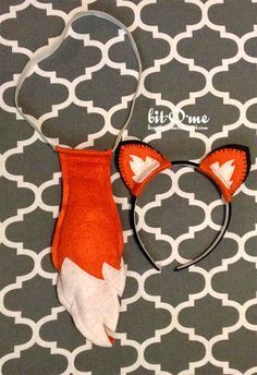 Tail And Ears, Crochet Woodland, Fox Diy, Felt Plushie, Fox Costume, Book Day Costumes, Felt Fox, Fox Tail, Animal Sewing Patterns