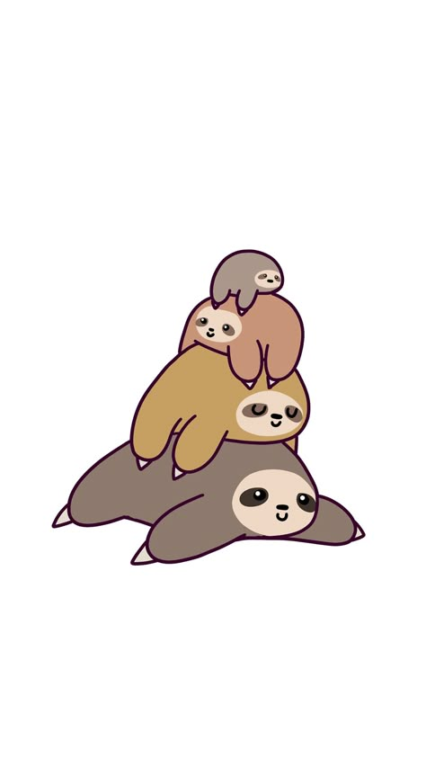 Sloth Wallpaper, Funny Phone Wallpaper, Cartoon Wallpaper Iphone, Cute Sloth, Cute Kawaii Drawings, Cute Cartoon Drawings, Cute Disney Wallpaper, Dessin Adorable, Homescreen Wallpaper