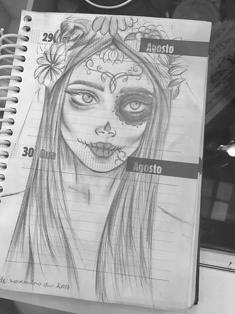 Mexican skull bride sketch Mexican Art Sketches, Mexican Sketches, Mexican Doodles, Mexican Drawings Sketches, Catrina Drawing, Bride Sketch, Sugar Skull Art Drawing, Art Galaxie, Doodling Ideas