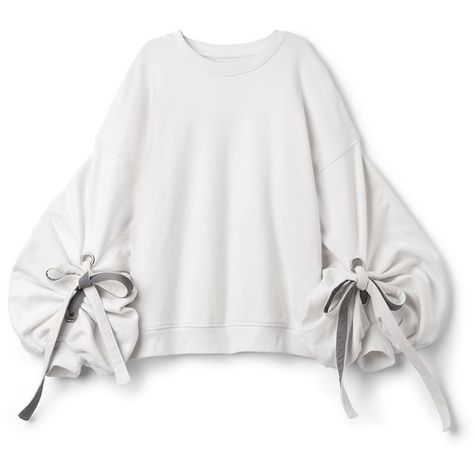 Sweater With Edwardian Sleeves found on Polyvore featuring polyvore, women's fashion, clothing, tops, sweaters, white tops, shirred top, kimono sleeve sweater, drawstring top and white sweaters Stile Hijab, Kimono Sleeve, Cheap Clothes, Sweater Sleeves, Fashion Sewing, Fashion Details, Affordable Fashion, White Top, Diy Fashion