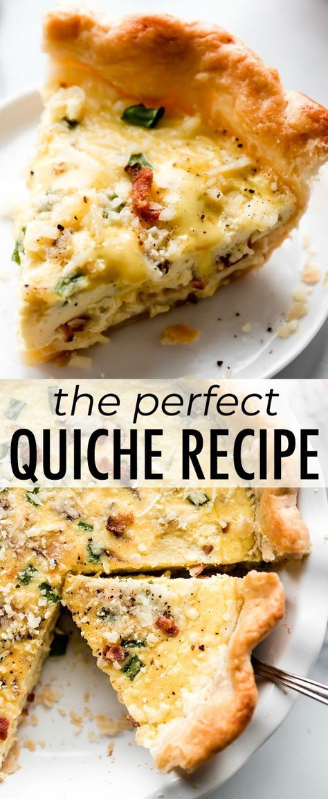 Quiche Feta, Perfect Quiche Recipe, Quiche Chorizo, Breakfast Quiche Recipes, Quiche Recipes Easy, Homemade Pie Crust, Sally's Baking, Breakfast Quiche, Crustless Quiche