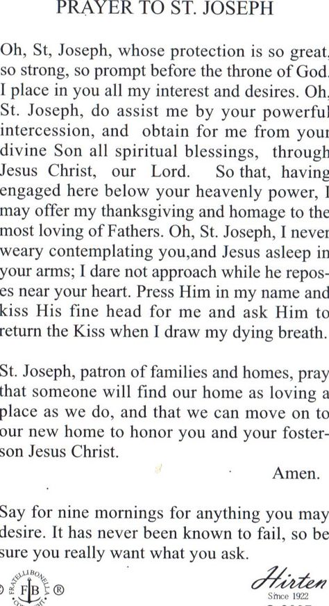 St. Joseph Prayer to sell house St Joseph Novena To Sell House, Prayer To St Joseph To Sell House, Saint Joseph Prayer, St Joseph Prayer For Family, Prayer To St Joseph, St Joseph Novena, St Joseph Prayer, Novena Prayers, Special Prayers