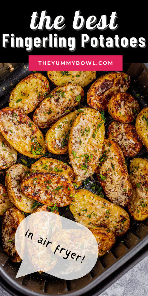 Fingerling Potatoes Recipes, Air Fryer Baked Potato, Homemade French Fries, Fingerling Potatoes, Smashed Potatoes, Potato Side Dishes, How To Cook Potatoes, Thanksgiving Side Dishes, Filling Recipes