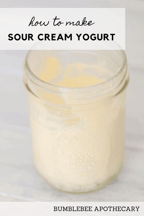 I couldn't believe how easy it is to make sour cream at home! All you need are two ingredients. My family loves it! #sourcream #yogurt #recipe #probiotic #homemade Making Sour Cream, Yogurt Sour Cream, Recipe With Yogurt, Yogurt Starter Culture, Homestead Food, Yogurt Homemade, Gaps Diet Recipes, Weston Price, Make Sour Cream