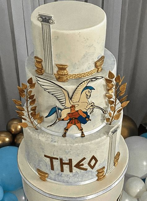 Hercules Birthday Cake Ideas Images (Pictures) Hercules Theme Party, Hercules Baby Shower Theme, Hercules Birthday Party, Hercules Party, Vintage Baby Boy Clothes, Baby Hercules, Greek Cake, Hercules Disney, Marvel Cake