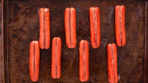 Oven Roasted Hot Dogs Recipe - Food.com Hot Dogs In Oven, Broiled Hot Dogs, Oven Hot Dogs, Baked Hot Dogs, Hot Dog Bar, Hot Dog Recipes, Food Photography Tips, Dog Recipes, Oven Roast