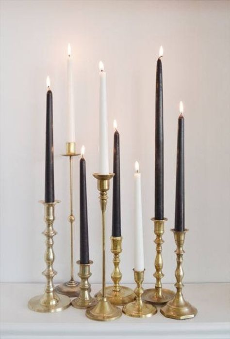 How to Throw a Harry Potter Wedding - Candles by Prim and Prairie - #wedding #harrypotter #always #muggletomrs Candlestick Collection, Black Taper Candles, Casa Loft, Tall Candlesticks, Brass Candlestick, Bedroom Remodel, Tall Candle, Black Candles, Brass Candlesticks