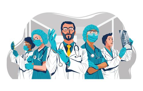 Doctors Day Concept with Team of Medical Professionals Health Professionals Photo, Doctors Day Illustration, Doctor Poster, Labour's Day, Doctor Illustration, Doctor Images, Doctor Help, Education Poster Design, Custom Business Signs