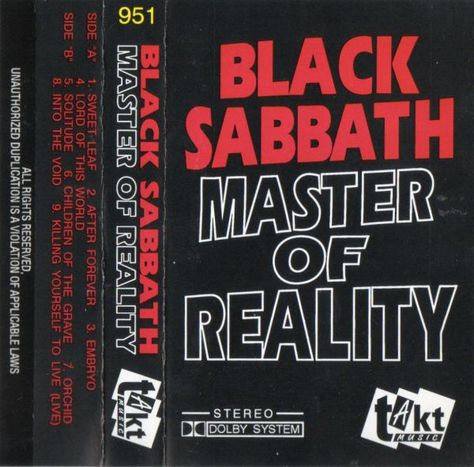 Master Of Reality, Metallica Art, Graphic Trends, Metal Albums, Aesthetic Pics, Black Sabbath, My Favorite Music, Cassette Tapes, Metallic Logo