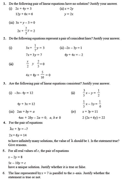 Class 10 Important Questions For Maths - Pair Of Linear Equations In Two Variables - AglaSem Schools Liner Equations, Linear Equations In Two Variables, Cbse Result, Arithmetic Progression, Coordinate Geometry, 12th Exam, Revision Notes, Linear Equations, Real Numbers