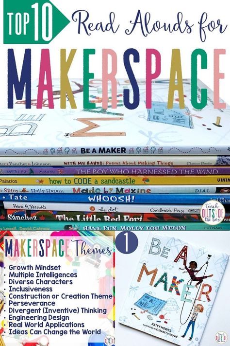 Here are my top 10 picture books for Elementary Makerspaces with summaries and suggested maker activities! | STEM Activities for Kids Kindergarten Makerspace Activities, Read Aloud Steam Activities, Makerspace Middle School Library, Mentor Activities For Kids, Maker Space Classroom, Makerspace Elementary Library, Elementary Makerspace, Makerspace Elementary, Makerspace Activities