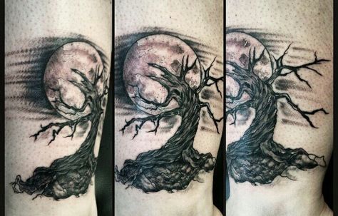 Sleepy Hollow Tree Tattoo, Sleepy Hallow Tattoo, Sleepy Hollow Tree, Sleepy Hollow Tattoo, Hollow Tattoo, Sleepy Hollow Tim Burton, Sleepy Hallow, Tim Burton Tattoo, Thigh Tat