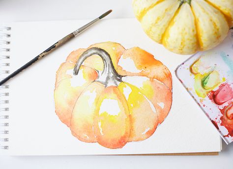 Here is a beginner watercolor tutorial for painting pumpkins. Some people associate watercolor painting with the butterflies and flowers of spring and summer but I love to paint in autumn. You can … Mini Pumpkin Painting, Pumpkin Sketch, Beginner Watercolor, Pumpkin Watercolor, Painting Pumpkins, Watercolor Tutorial, Butterflies And Flowers, Watercolor Pumpkins, Watercolor Painting Techniques