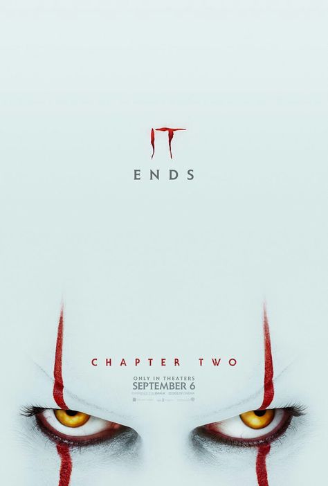 New official poster for IT: CHAPTER TWO (2019) - Dir. Andy Muschietti. Coming September 06th. #itchaptertwo #itchapter2 #movieposter #it #jessicachastain #billskarsgard #billhader #jamesmcavoy #creepy #scary #stephenking #pennywise #terror  #pennywisetheclown #gore #losersclub #horror #horrormovie #clown #evilclown #itfandom #PopCulture #Geek #Movies #Filmes #cinema #OsFilmesdoKacic Es Pennywise, It Chapter Two, Full Mon, Xavier Dolan, Zombie Land, Bill Hader, Jay Ryan, I Love Cinema, Bill Skarsgard