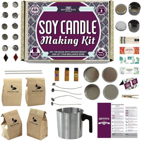 Soy Candle Making Kit Family Diy Gifts, Diy Soy Candle, Diy Candle Gift, Diy Candle Making Kit, Wax Candles Diy, Candles Making, Candle Kits, Making Essential Oils, Candle Making Business