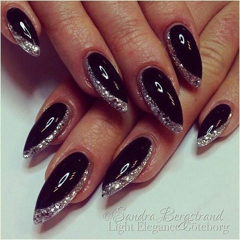 We offer the best tools to get these great designs in our website nailcaremarket.com Follow us on Instagram on this account And follow… Black And Silver Nails, Black Coffin Nails, Silver Nail, Nail Designs Glitter, Cat Kuku, Silver Nails, Elegant Nails, Coffin Nails Designs, Beautiful Nail Art