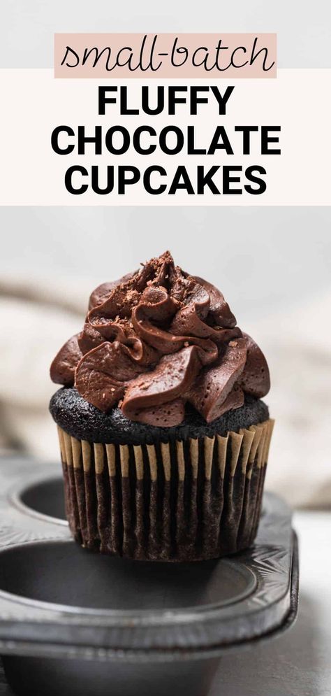 Small Batch Chocolate Cupcakes Small Batch Chocolate Cupcakes, Whipped Chocolate Buttercream, Gluten Free Cupcake Recipe, Gluten Free Chocolate Cupcakes, Amazing Cupcakes, Dairy Free Frosting, Decorating Cupcakes, Sugar Free Baking, Dairy Free Cake