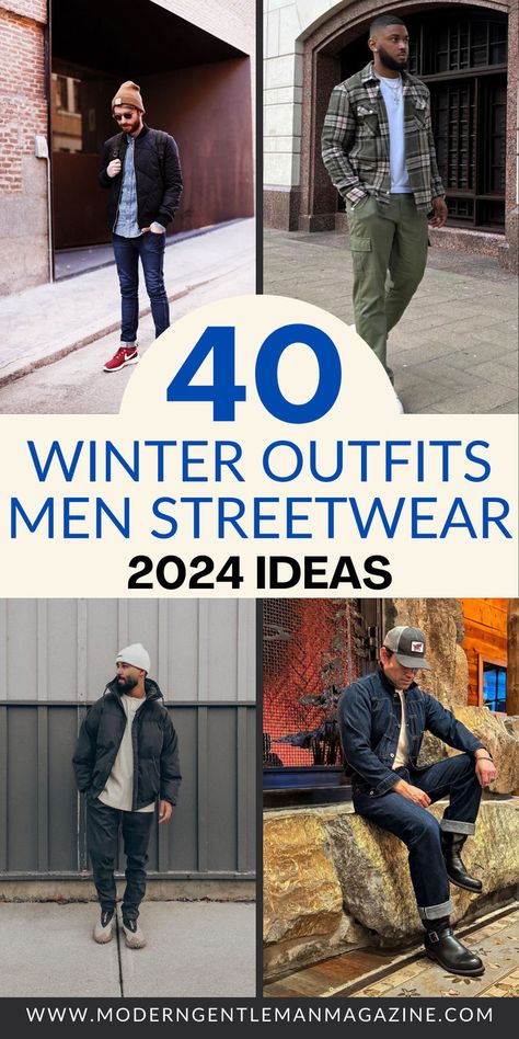 Explore 40 trendy winter streetwear outfit ideas for men, perfect for urban fashion lovers. Stay on trend this winter! #Streetwear #WinterOutfits #MensFashion Men Winter Streetwear, Men's Casual Outfits Winter, Christmas Tree Tattoo, Street Wear Winter, Winter Streetwear Outfits, Winter Outfits Casual Cold, Mens Street Style Winter, Winter Outfits Men Streetwear, Men Street Wear