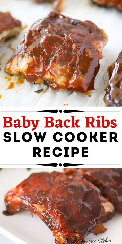 Crockpot Baby Back Ribs, Slow Cooker Baby Back Ribs, Crockpot Pork Ribs, Crockpot Bbq Ribs, Babyback Ribs Recipe, Slow Cooker Pork Ribs, Slow Cooker Ribs Recipe, Slow Cooked Ribs, Slow Cooker Bbq Ribs