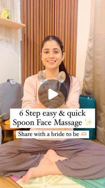 Kamya | Yoga | Lifestyle on Instagram: "6 step spoon massage! 🫶🏻 Save & share with a bride to be or bridesmaids ❤️ Best time to practice this is at night before you go to sleep 😴 Join me live for our November Glow up: face yoga batch which starts on 1st November Timings : IST 9:30-10pm Monday to Friday Let’s get ready for the festive season together Comment ‘glowing’ to get the registration link in your DM or you can directly book through the link in my bio, see you on my screen, let’s glow together 🫶🏻 #faceyoga #faceyogateacher #yogawithkamya #yogapractice #glowingskin #faceyogaexercises #healthyskin #spoonfacemassage #yogaathome #faceyogaexpert #onlineyogaclasses" Face Yoga Exercises, Online Yoga Classes, Yoga At Home, Face Massage, Face Yoga, Yoga Lifestyle, Go To Sleep, Yoga Teacher, Yoga Practice