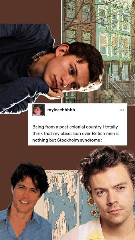 Harry styles tom Holland Hugh Grant collage fun poster Instagram story Hugh Grant Aesthetic, British Men Aesthetic, Grant Aesthetic, Stockholm Syndrome, Men Aesthetic, Tumblr Post, Hugh Grant, Yes I Have, British Men