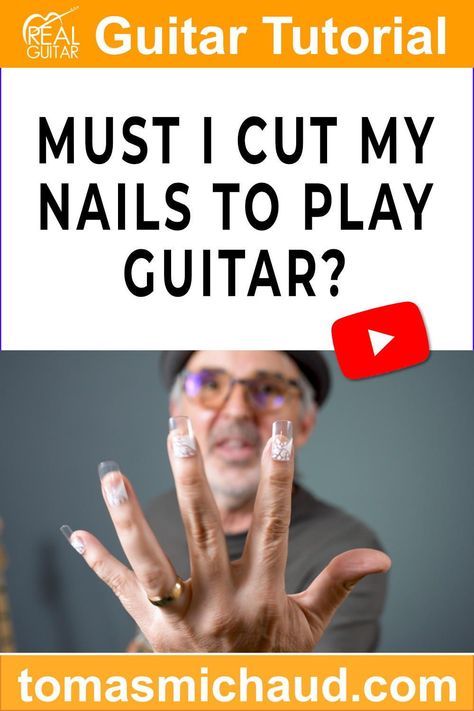 Have you wondered... Do I have to cut my nails to play guitar?  For years I've been telling my students that they have to cut their nails if they want to play guitar. But lately, I've been thinking about this and wondering is it really true? I decided to put this to the test to find out how important short fingernails are to guitarists! Nails For Guitar Players, Guitarist Nails, Short Fingernails, Guitar 101, Beginner Guitar, Acoustic Guitar Lessons, Guitar Lessons For Beginners, Learn To Play Guitar, How To Grow Nails