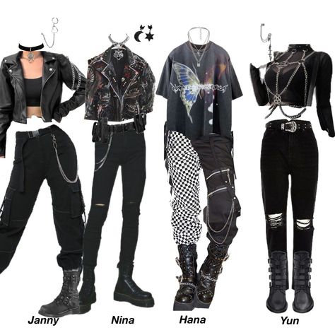 Trendy Punk Outfits, Delinquent Aesthetic Outfit, Punk Style Outfits, Tomboy Style Outfits, Punk Outfits, Mode Inspo, Goth Outfits, Alternative Outfits, Kpop Fashion Outfits