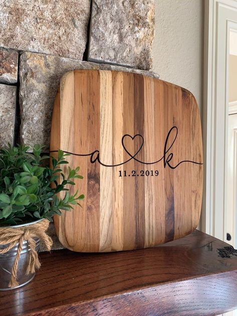 Couples First Christmas, Charcuterie Board Diy, Charcuterie Board Wedding, Concrete Creations, Laser Crafts, Wood Burn Designs, Wood Wall Art Diy, Laser Engraved Ideas, Wood Burning Crafts