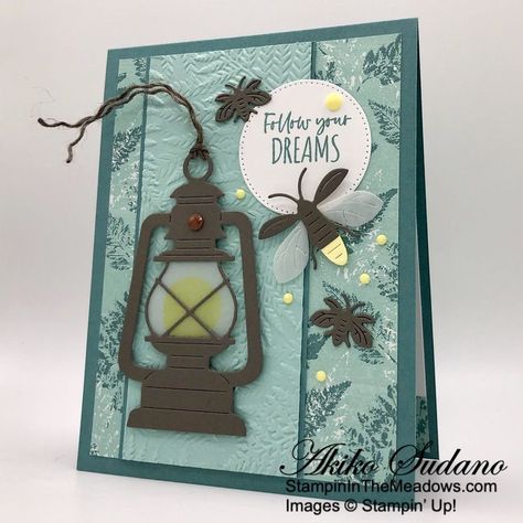 Stampin’ Up! Lighting The Way for the Happy Inkin’ Thursday Blog Hop – Stampin' in the Meadows Stampin Up Lighting The Way, Camping Cards, Lighting The Way, Happy Birthday Cards Handmade, Up Lighting, Handmade Thank You Cards, Summer Cards, Follow Your Dreams, Stamping Up Cards